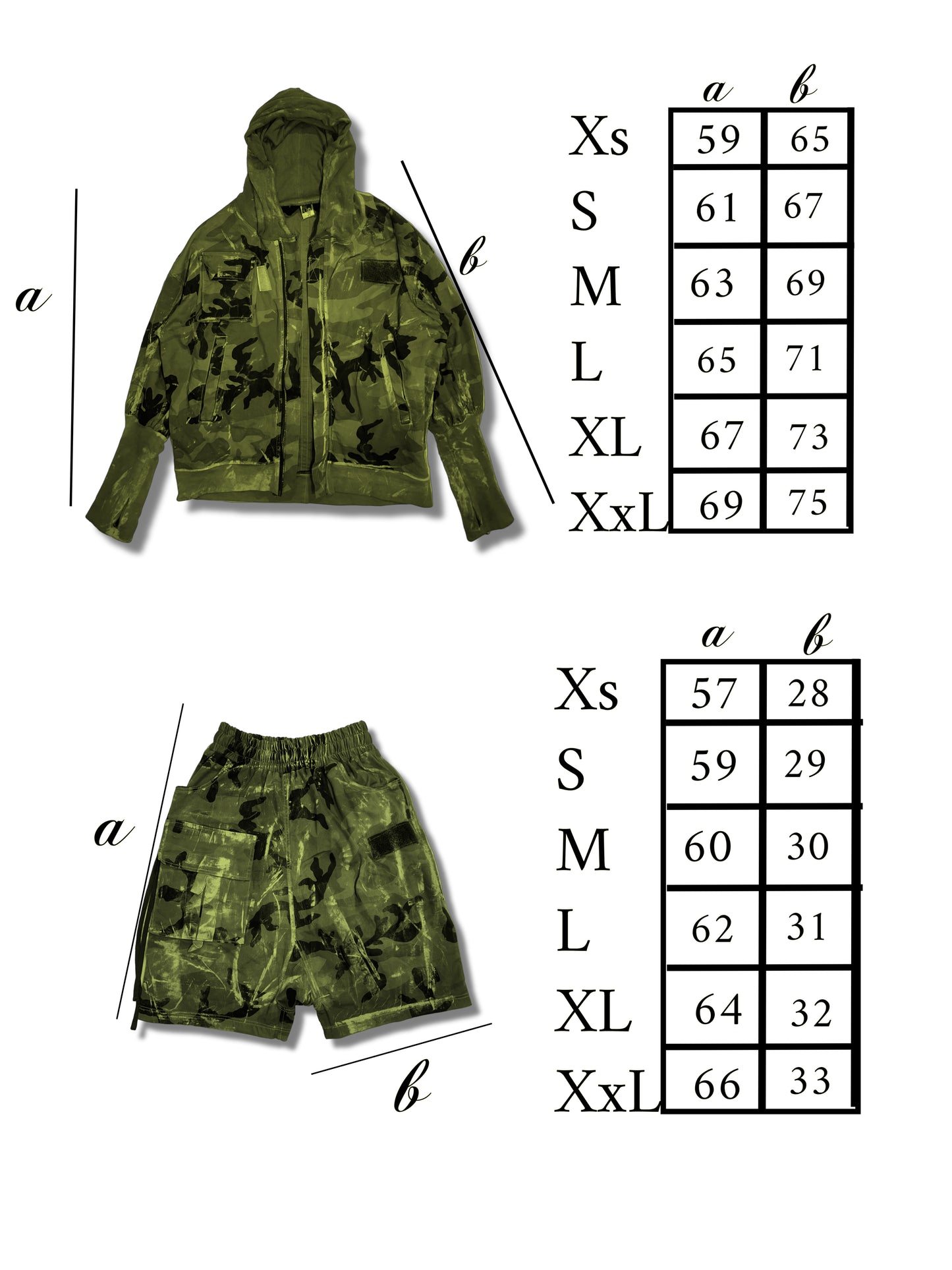 ‘ARMY’ Drop-crotch shorts