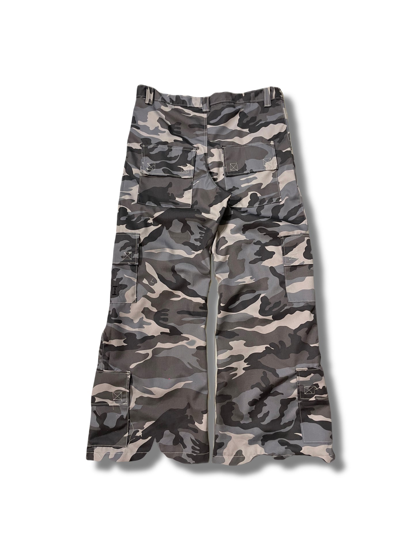Grey camo multi pocket pants