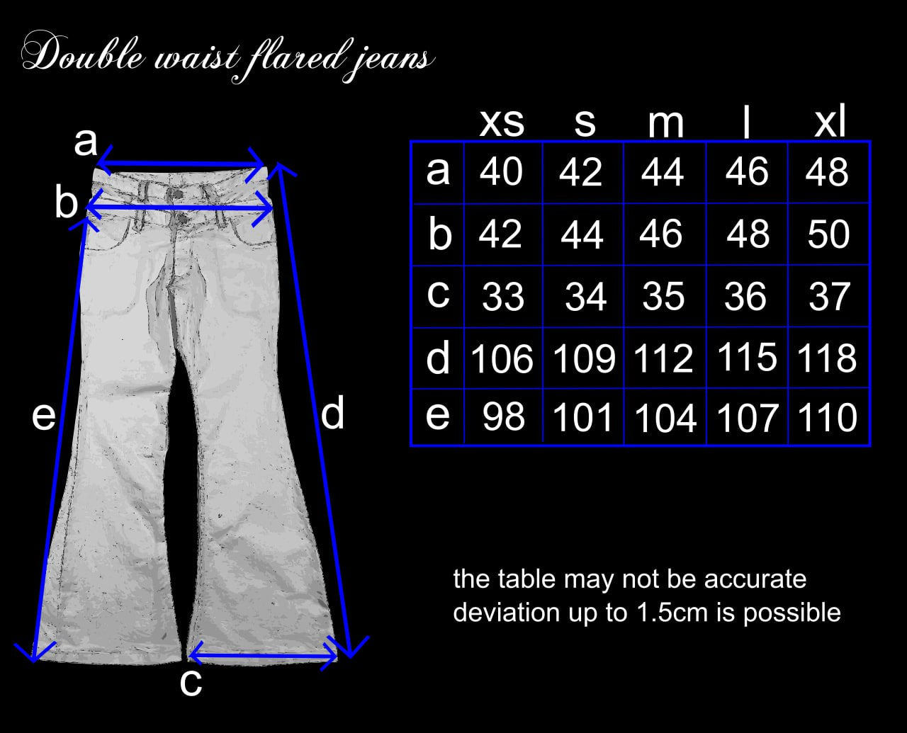 Double waist flared jeans black