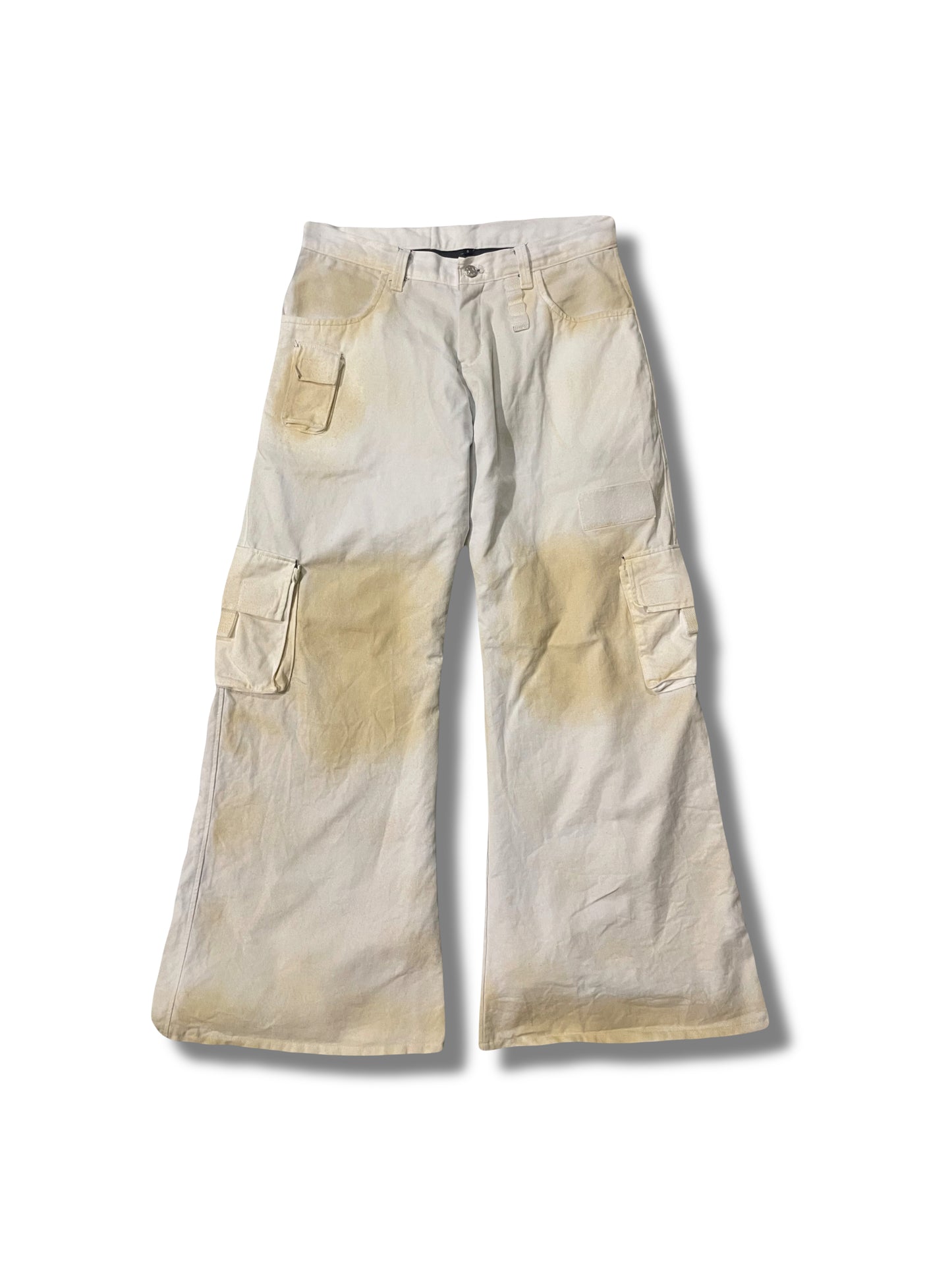 Army flared jeans yellowed