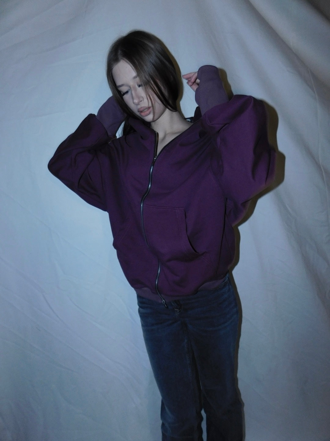 3BH  full zip hoodie purple