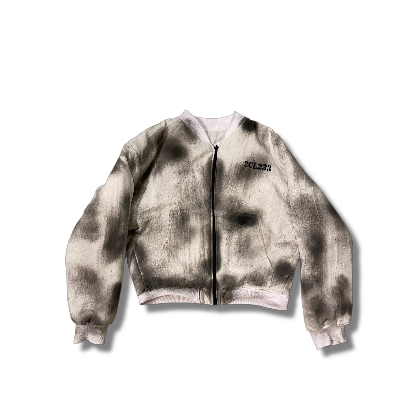 Reversible bomber jacket white/dirty white