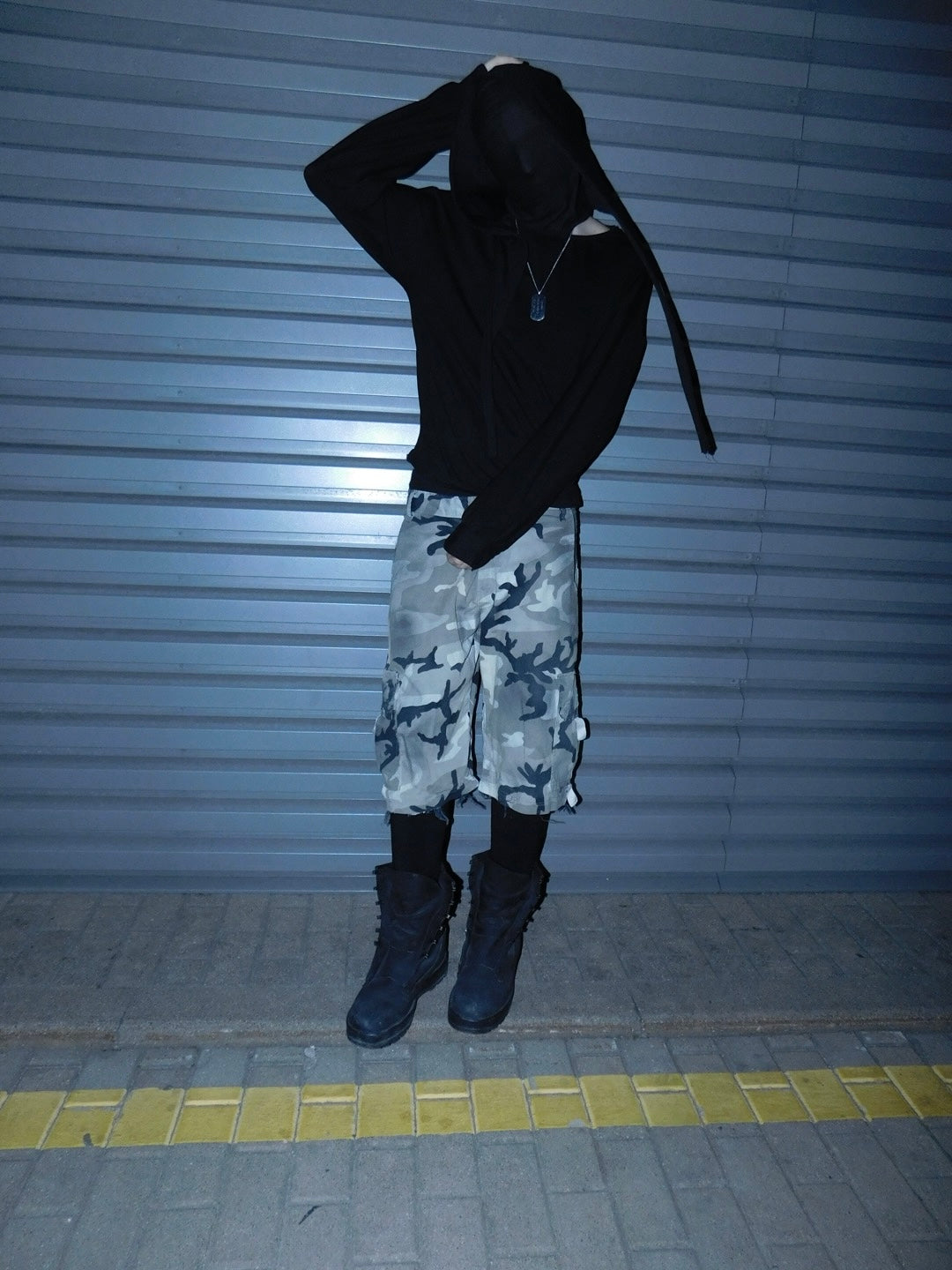 Grey camo cargo shorts 2C5