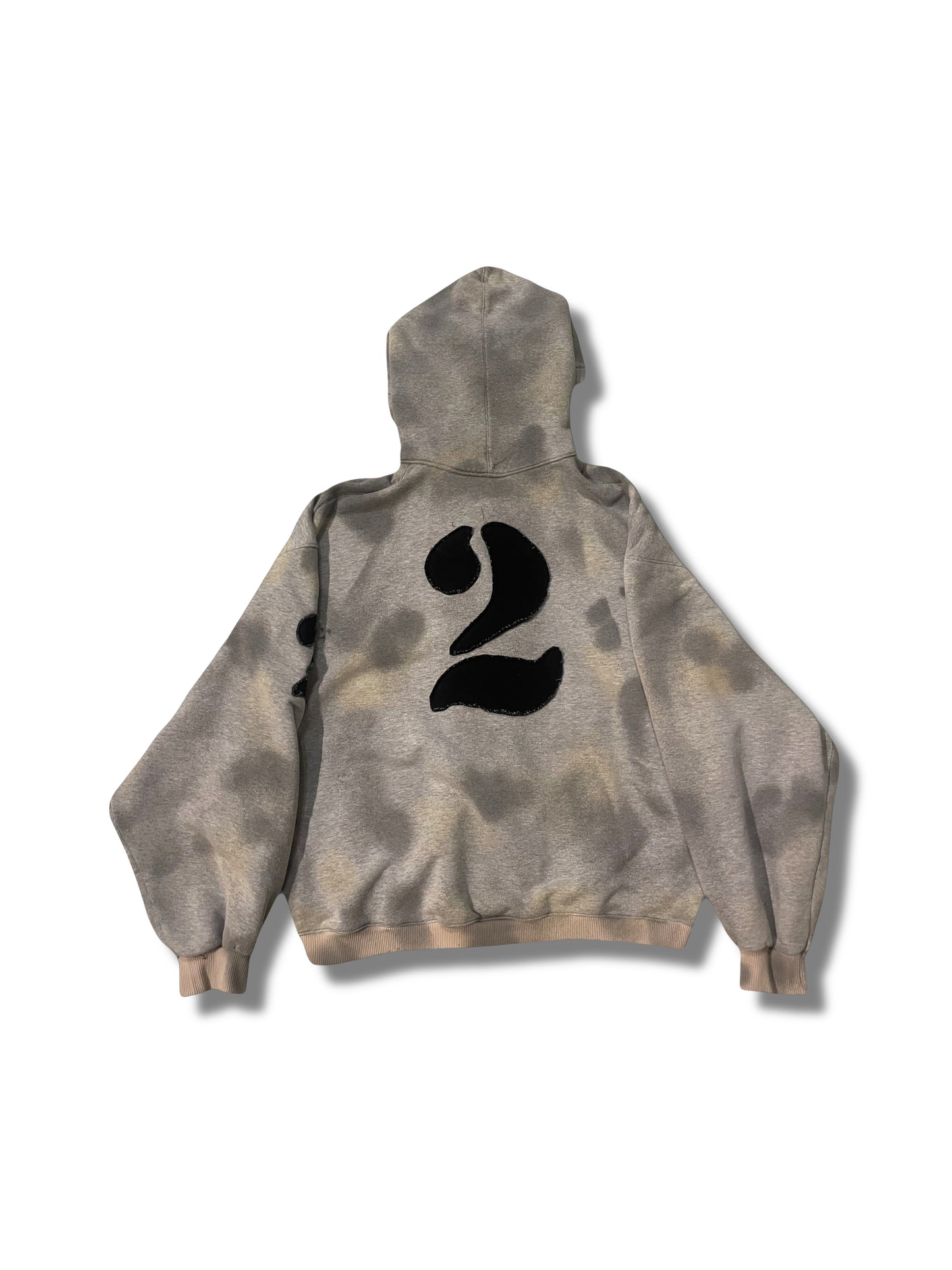 Hoodie "2" dirty grey