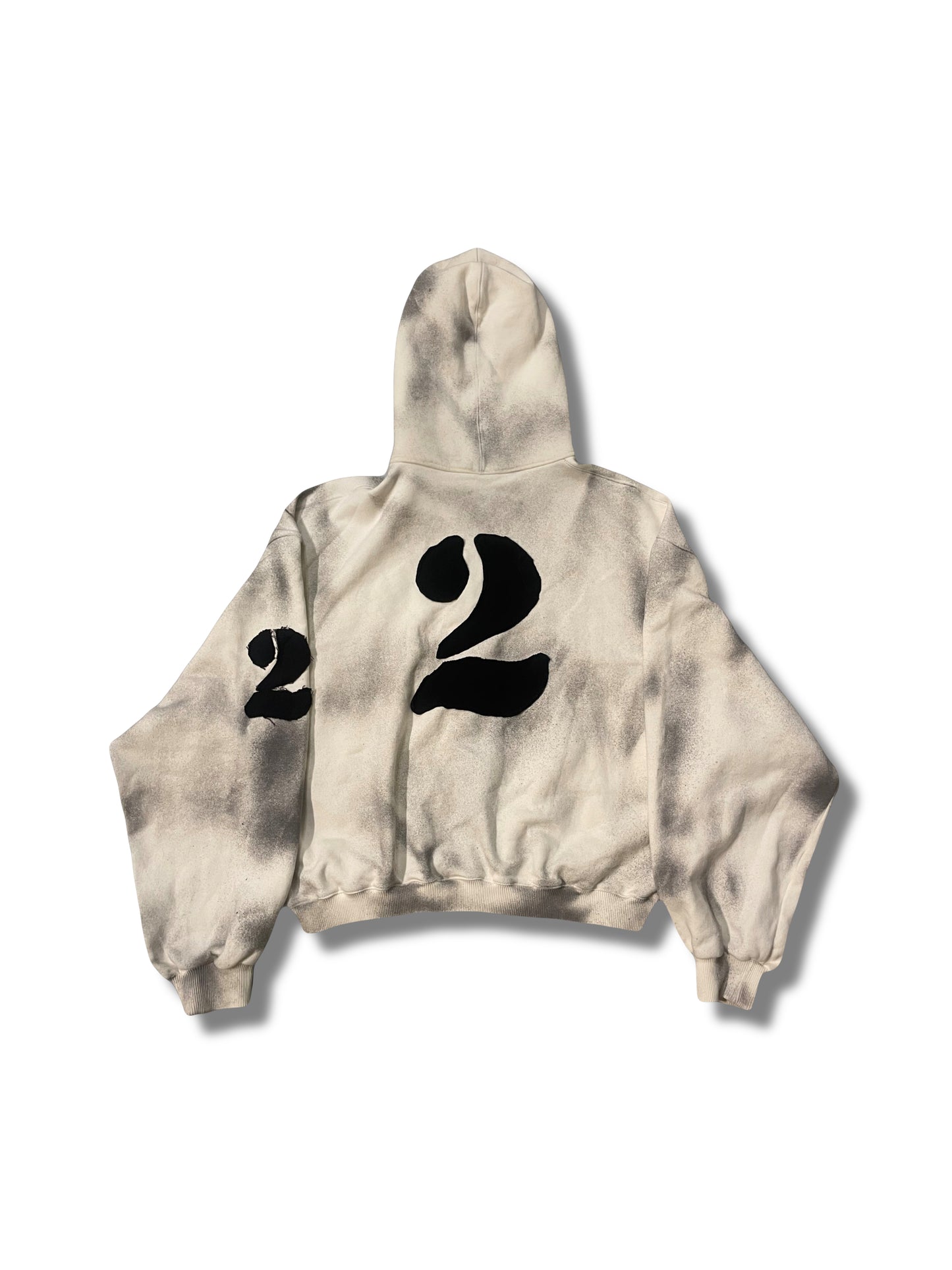 Hoodie "2" dirty white
