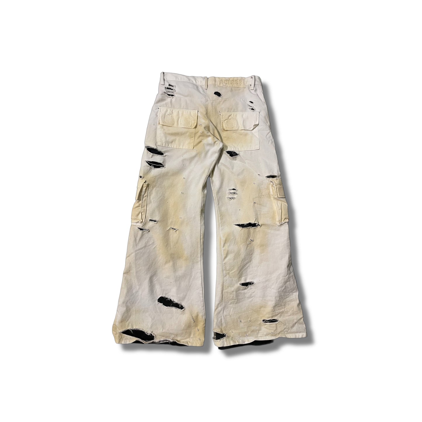Army jeans double layers/distressed yellowed