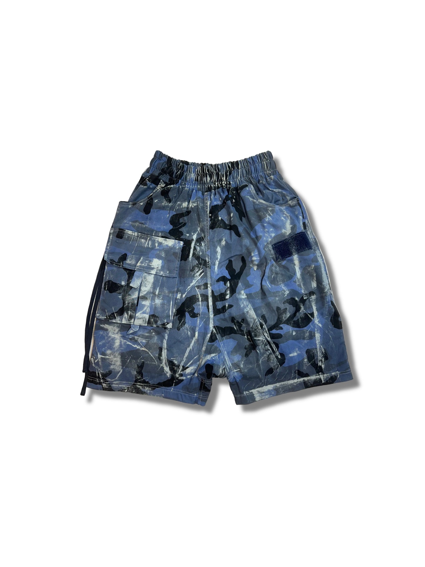 “NAVY” Drop-crotch shorts