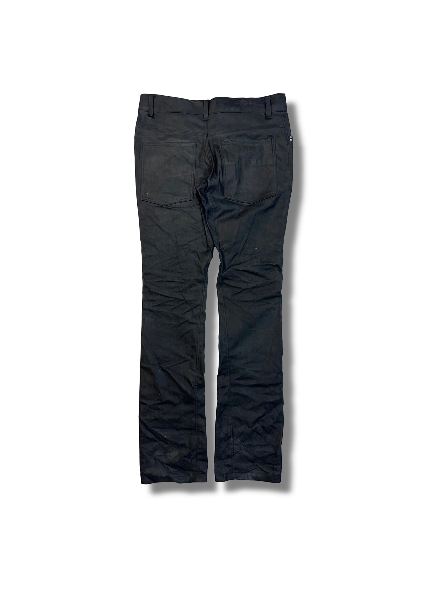 Waxed slim jeans black