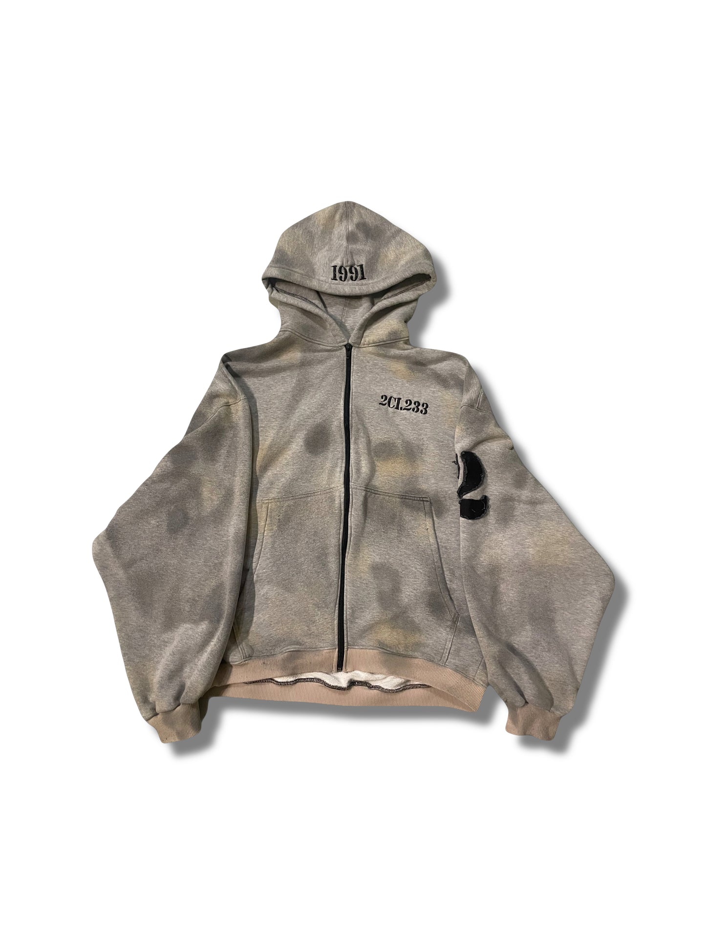 Hoodie "2" dirty grey
