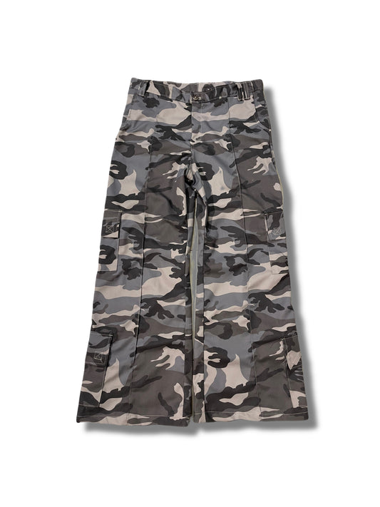 Grey camo multi pocket pants