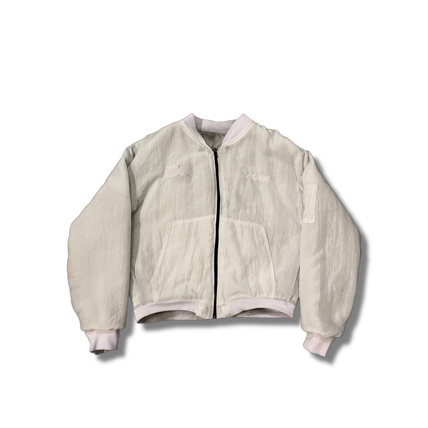 Reversible bomber jacket white/dirty white