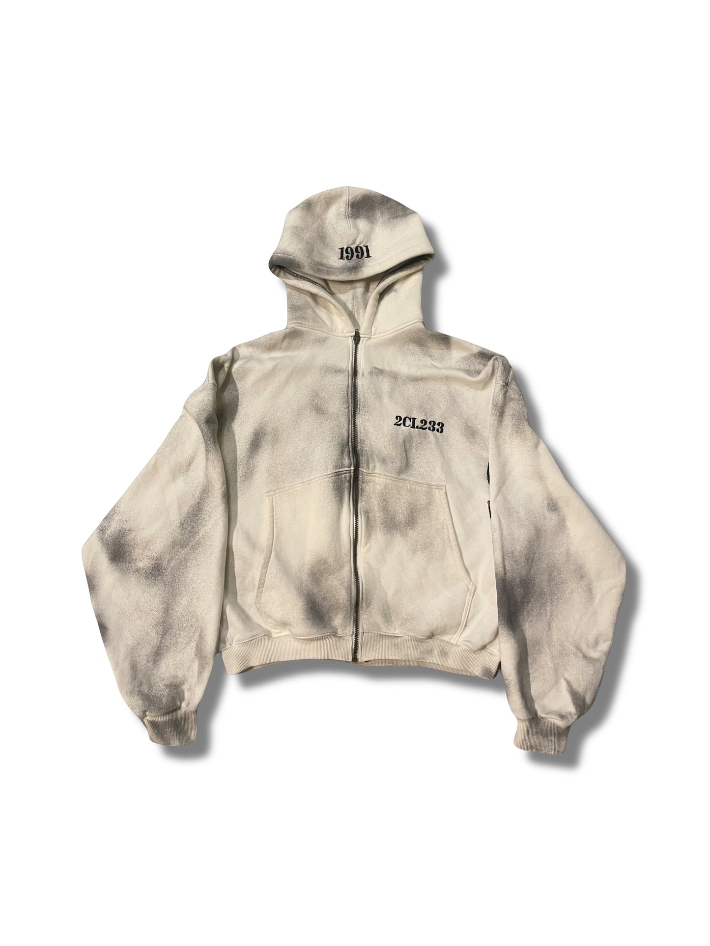 Hoodie "2" dirty white