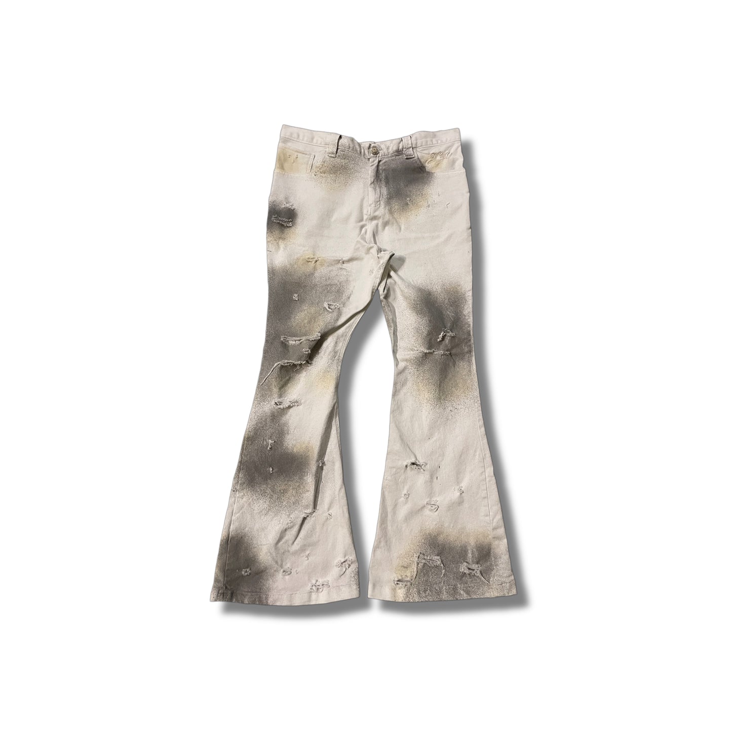 Flared jeans dirty/distressed white