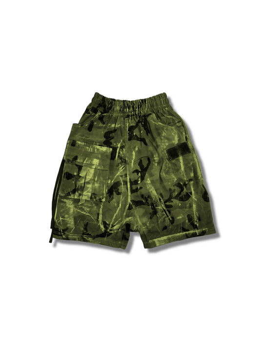 ‘ARMY’ Drop-crotch shorts