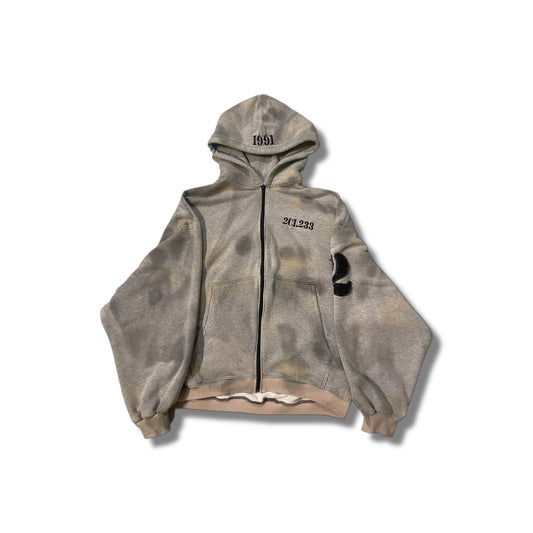 Hoodie "2" dirty grey