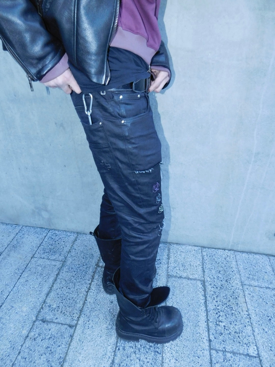 TXN-1 waxed slim jeans