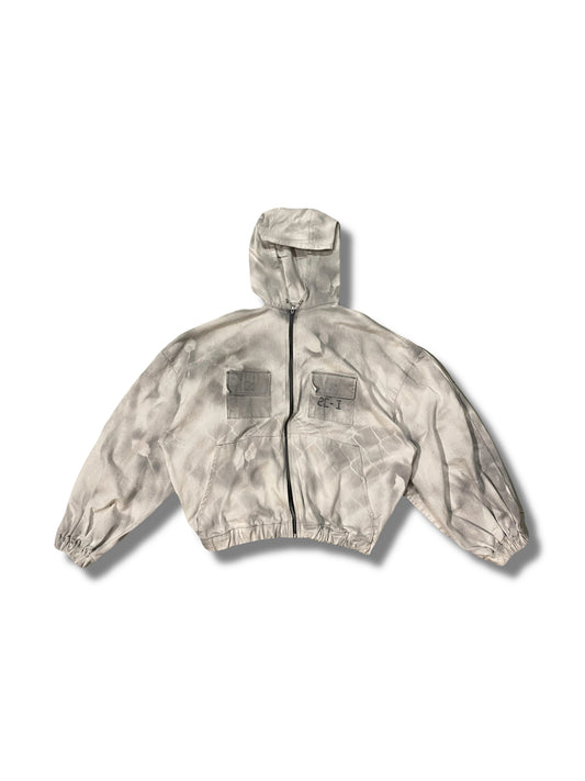 White tactical grey camo zip jacket