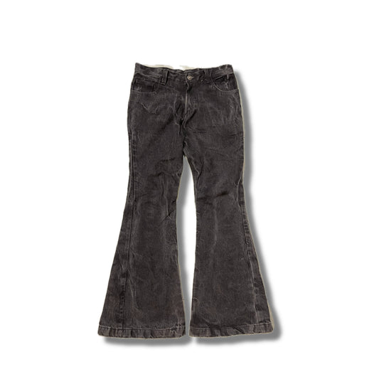 Washed black flared jeans