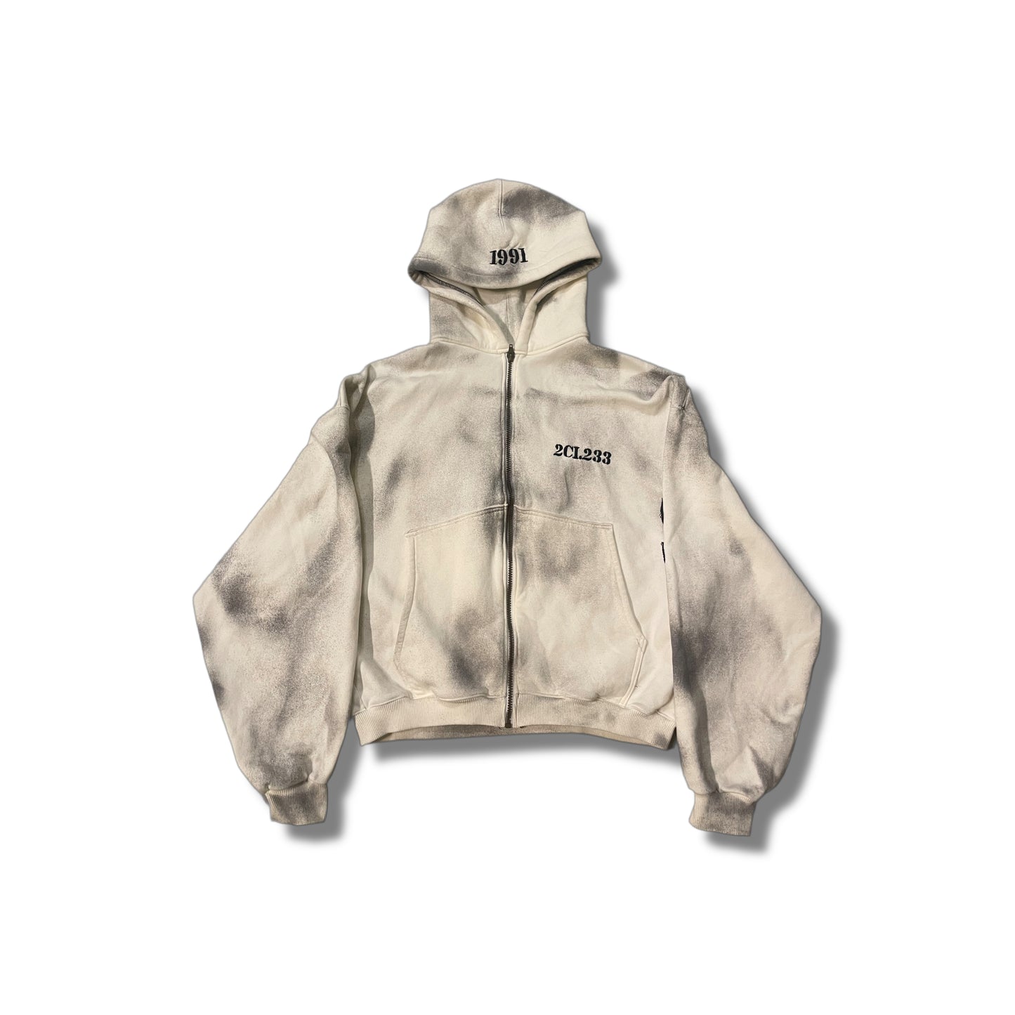 Hoodie "2" dirty white