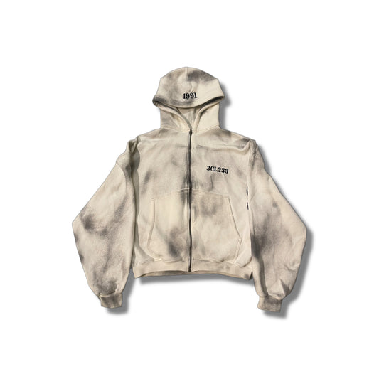 Hoodie "2" dirty white