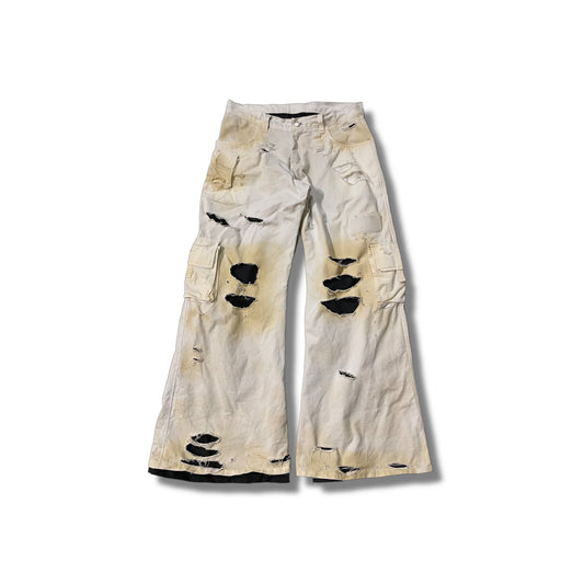 Army jeans double layers/distressed yellowed