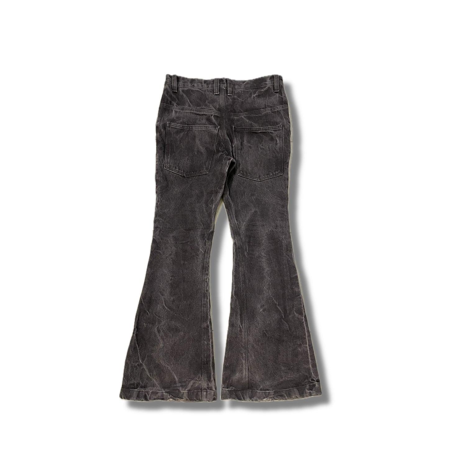 Washed black flared jeans
