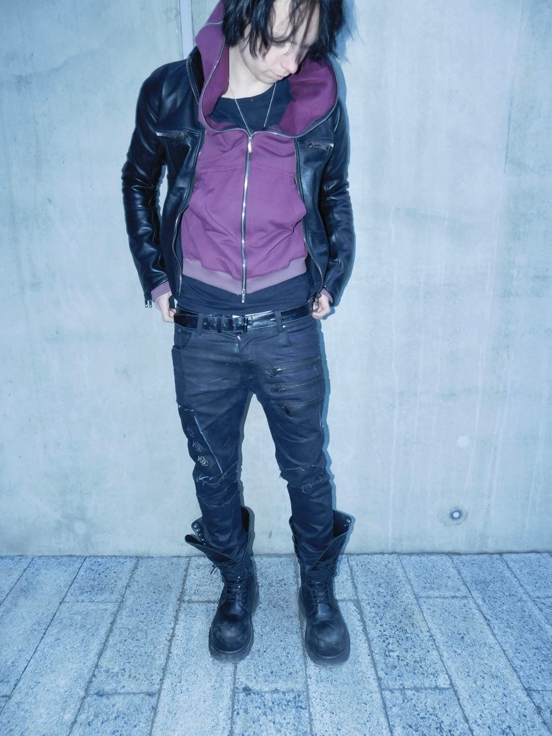 TXN-1 waxed slim jeans