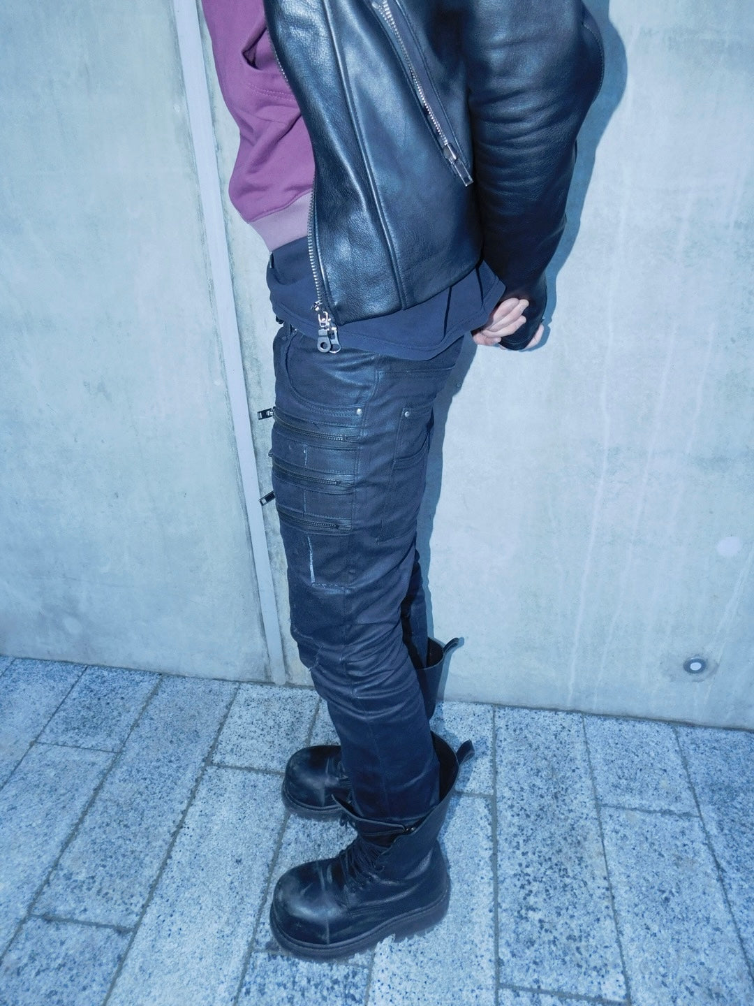 TXN-1 waxed slim jeans