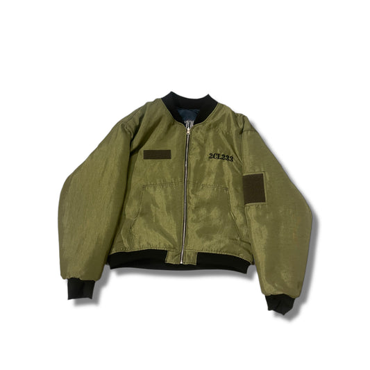 Reversible bomber jacket green/blue
