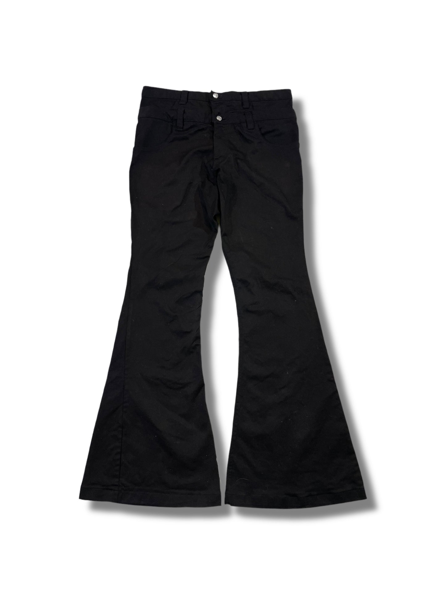 Double waist flared jeans black
