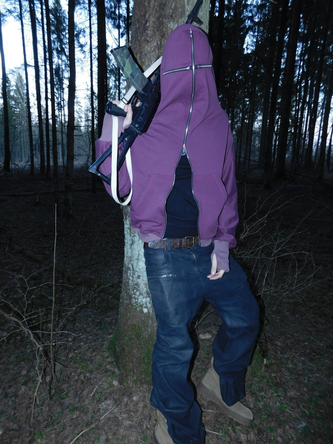 3BH  full zip hoodie purple