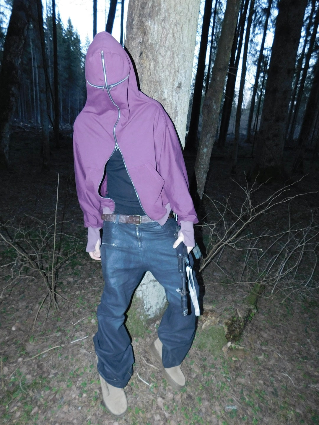 3BH  full zip hoodie purple