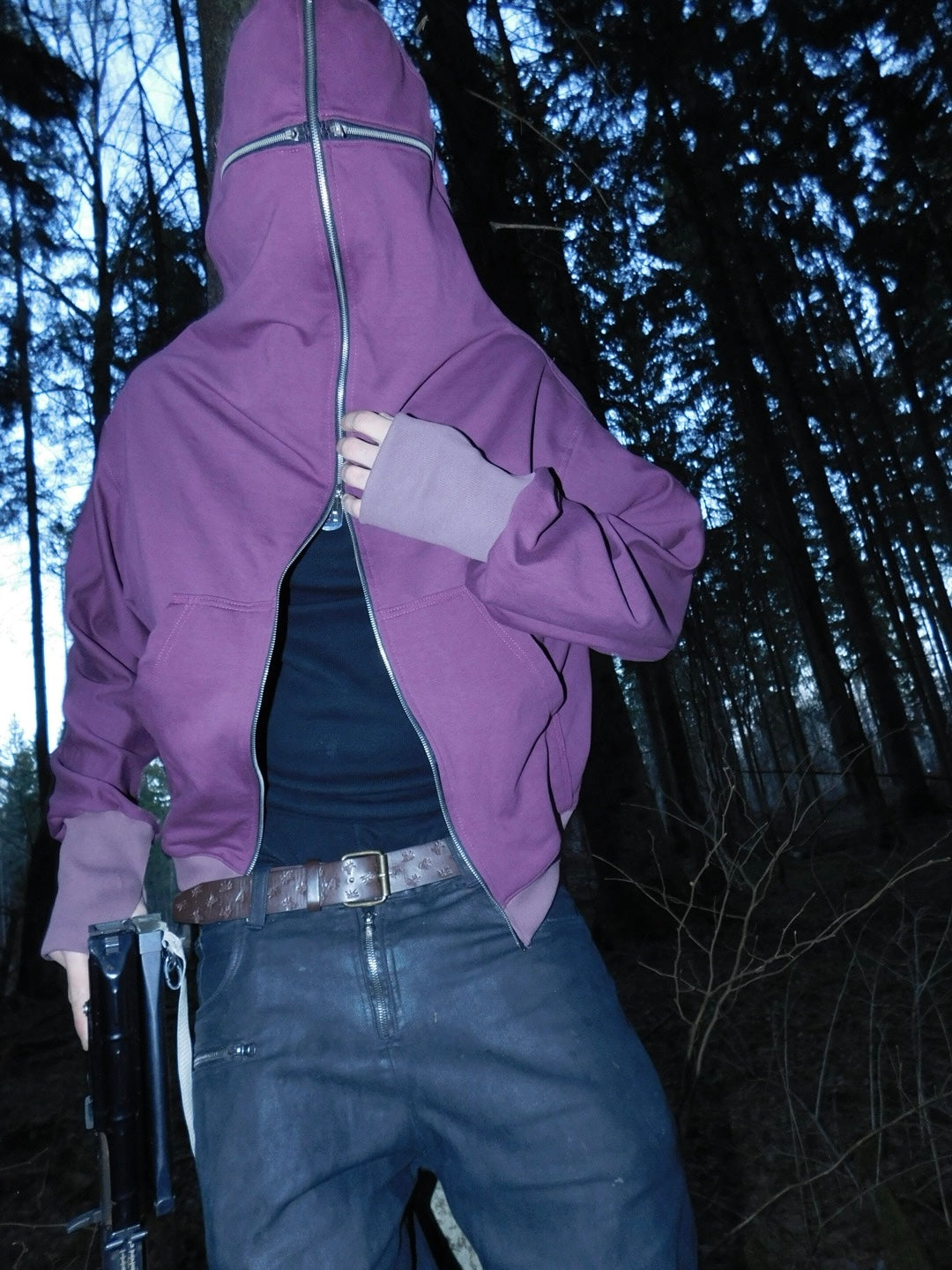 3BH  full zip hoodie purple