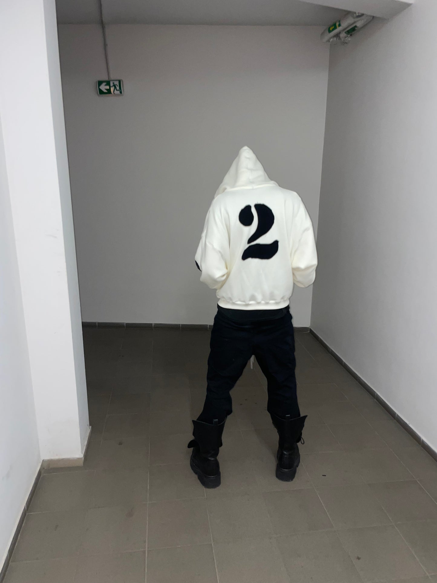 Hoodie "2" white